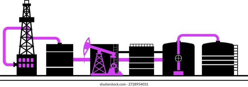 Planta de extracción y procesamiento de aceite de Industrial con bombeo y tanques de almacenamiento