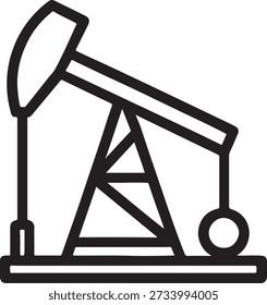 Conjunto de ilustração vetorial de ícones de silhueta de equipamento de extração de jaque de bomba de óleo industrial