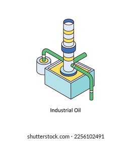 Industrial Oil Vector Isometric Filled Outline icon for your digital or print projects. stock illustration