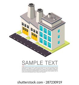 Industrial on the roadside. Vector illustration