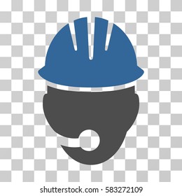 Industrial Operator vector icon. Illustration style is flat iconic bicolor cobalt and gray symbol on a transparent background.