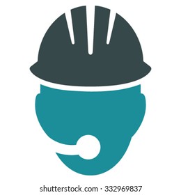 Industrial Operator vector icon. Style is bicolor flat symbol, soft blue colors, rounded angles, white background.