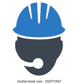 Industrial Operator vector icon. Style is bicolor flat symbol, smooth blue colors, rounded angles, white background.