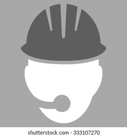 Industrial Operator vector icon. Style is bicolor flat symbol, dark gray and white colors, rounded angles, silver background.