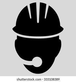 Industrial Operator vector icon. Style is flat symbol, black color, rounded angles, light gray background.