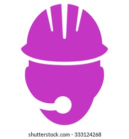 Industrial Operator vector icon. Style is flat symbol, violet color, rounded angles, white background.