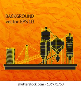 industrial orange background plant mixing vector