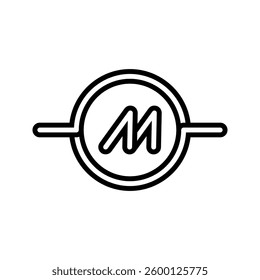 Industrial oscilloscope icon simple vector. Electric circuit. Central computer
