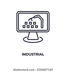 industrial outline icon. Linear vector from computer concept. Thin line industrial icon isolated on white background