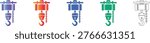 Industrial Overhead Crane Hook Icon Set vol 1608