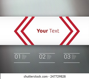 Industrial Panel With Red Arrows For Your Message. Scalable Modern Style Genuine  Vector Info graphics Illustration