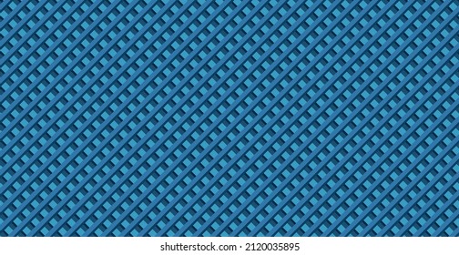 Fondo azul panorámico industrial, muchas líneas entrecruzadas - Ilustración vectorial