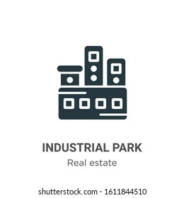 Industrial park glyph icon vector on white background. Flat vector industrial park icon symbol sign from modern real estate collection for mobile concept and web apps design.