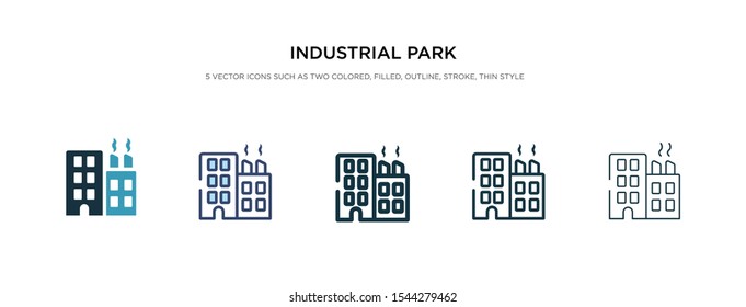 industrial park icon in different style vector illustration. two colored and black industrial park vector icons designed in filled, outline, line and stroke style can be used for web, mobile, ui