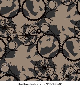 Industrial pattern of gears and mechanisms.
