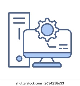 Industrial Pcs Blue Icon Vector Illustration