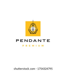 imagen de icono del logotipo del vector de la luz colgante industrial	