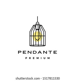 industrial pendant light interior logo vector icon illustration