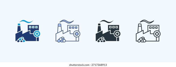 Colección de íconos de estilo múltiple de farmacia de Industrial