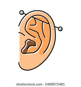 industrial piercing earring color icon vector. industrial piercing earring sign. isolated symbol illustration