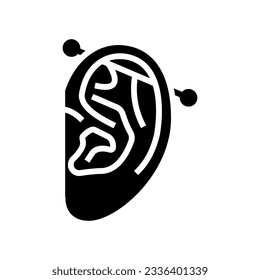 industrial piercing earring glyph icon vector. industrial piercing earring sign. isolated symbol illustration