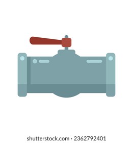Industrielle Rohr-Hahn-Symbol flache Vektorgrafik. Entwässerungssystem. Öldruck einzeln