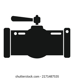 Icono de grifo de tubería industrial simple vector. Sistema de drenaje. Presión de aceite