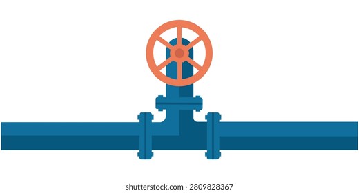 Industrial pipeline valve illustration representing oil and gas distribution, engineering infrastructure, flow control systems, mechanical equipment, utility maintenance, and commercial industrial design applications.