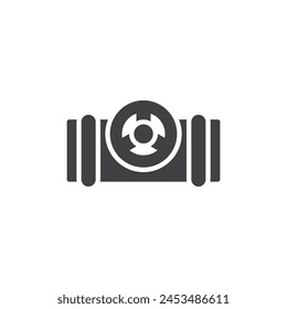 Industrial pipeline vector icon. filled flat sign for mobile concept and web design. Pipeline valve glyph icon. Symbol, logo illustration. Vector graphics