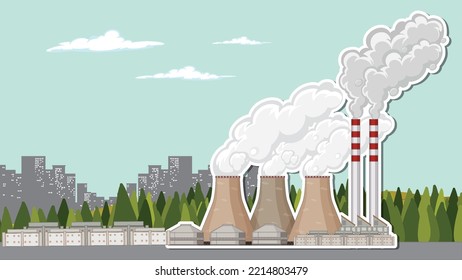 Industrial Plant Background Vector illustration