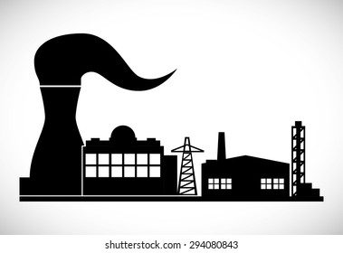 Industrial plant digital design, vector illustration 10 eps graphic