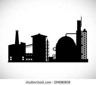 Industrial plant digital design, vector illustration 10 eps graphic