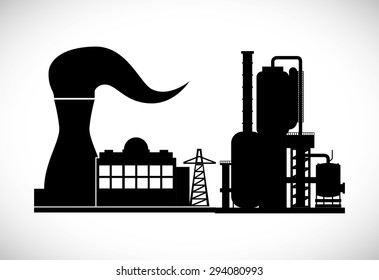 Industrial plant digital design, vector illustration 10 eps graphic