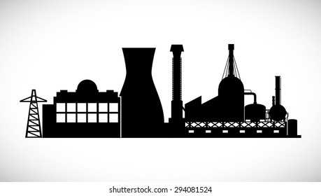 Industrial plant digital design, vector illustration 10 eps graphic