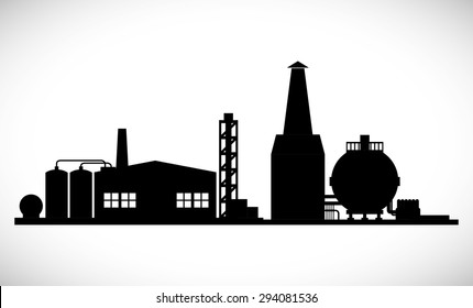 Industrial plant digital design, vector illustration 10 eps graphic