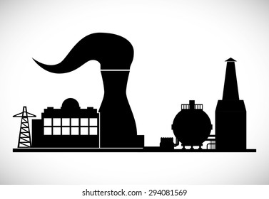Industrial plant digital design, vector illustration 10 eps graphic