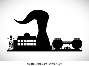 Industrial plant digital design, vector illustration 10 eps graphic