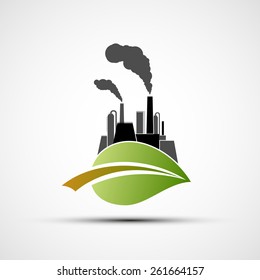 Industrial Plant and leaf. Vector image.