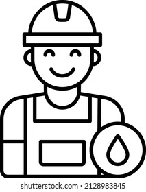 Gestor de planta industrial Diseño de iconos vectores, petróleo crudo y símbolo de gas líquido natural, señalización de petróleo y gasolina, ilustración de la bolsa de energía y energía, concepto de avatar petrolero, 