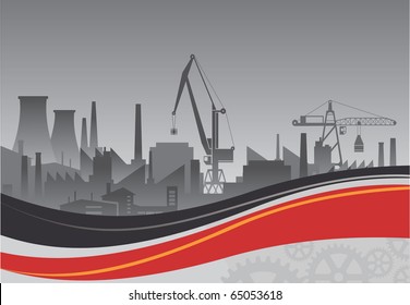 Industrial plant on a background of abstract backdrop