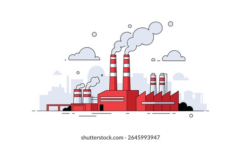 Industrial Plant with Pipes and Smoke Environment Concept Design