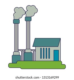Industrial plant with pollution