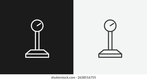 Industrial or Platform Scale with Dial on Black and White Backgrounds, Representing Weight or Measurement, White Outline Icon - Powered by Shutterstock - Get 15% off with code: PIKWIZARD15
