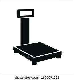 Industrial platform scale silhouette icon for warehouse weighing and logistics measurement.