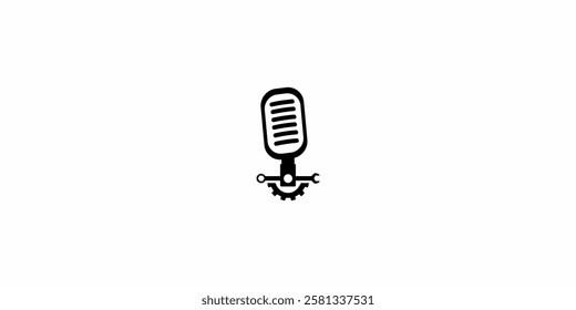 industrial podcast logo icon design