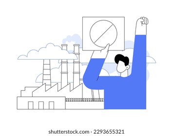 Industrial pollution abstract concept vector illustration. Polluting industry, environmental degradation from factory, land contamination, hazardous waste, chemical pollution abstract metaphor.