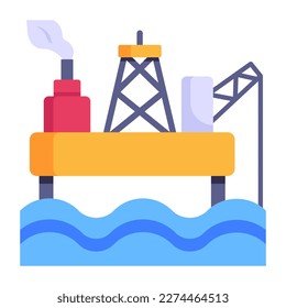 An industrial pollution icon, flat design 