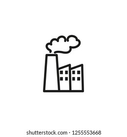 Industrial pollution line icon. Factory, chimney, smoke. Air pollution concept. Can be used for topics like ecology, sustainable development, atmosphere