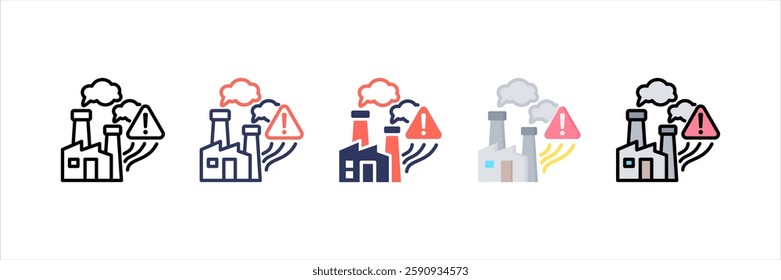 Industrial Pollution Multi Style Icon Set