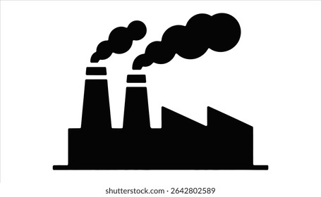 Industrial Pollution Symbol with Chimney and Smoke Graphic